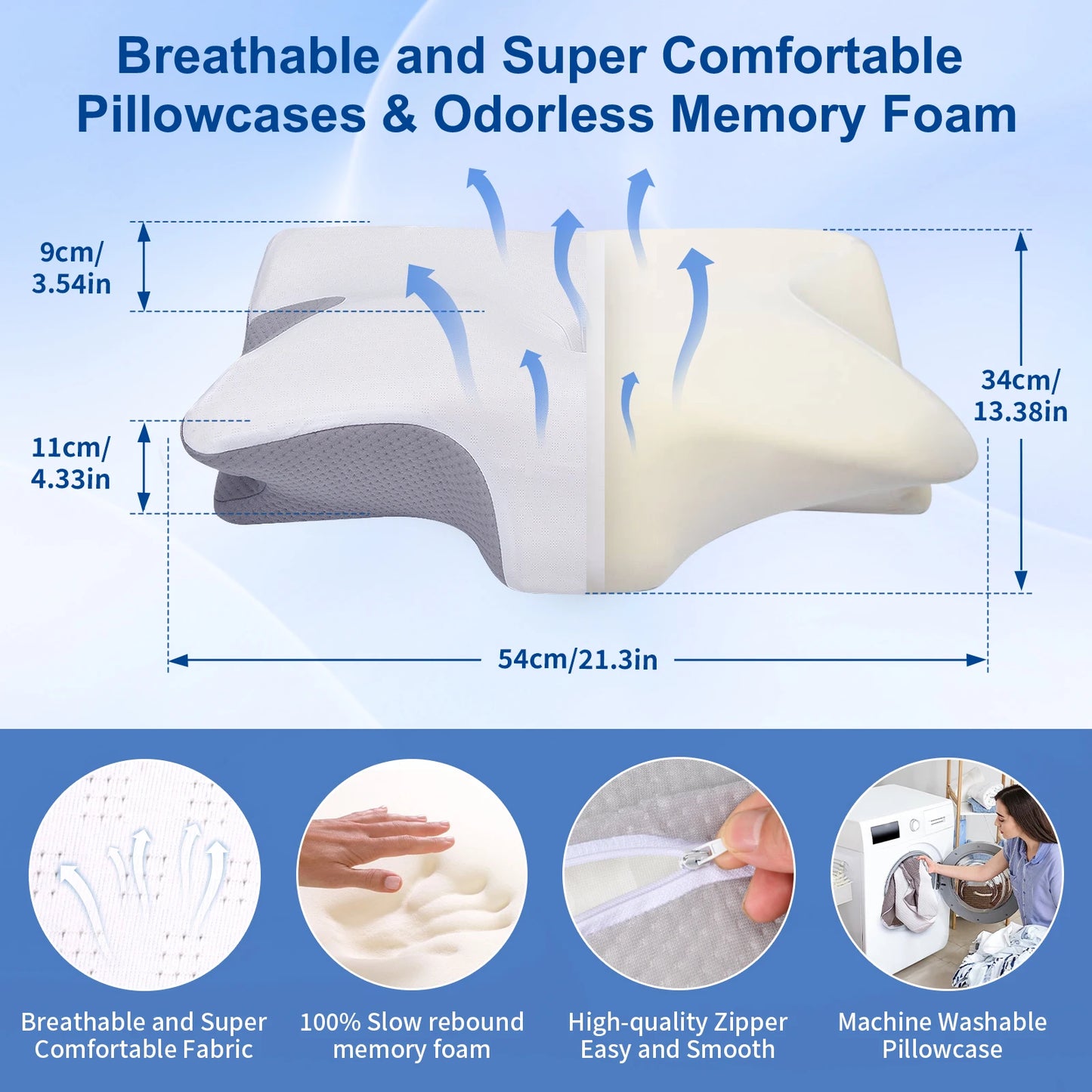 Ergonomic Memory Foam Pillow for Pain Relief - Pulatree