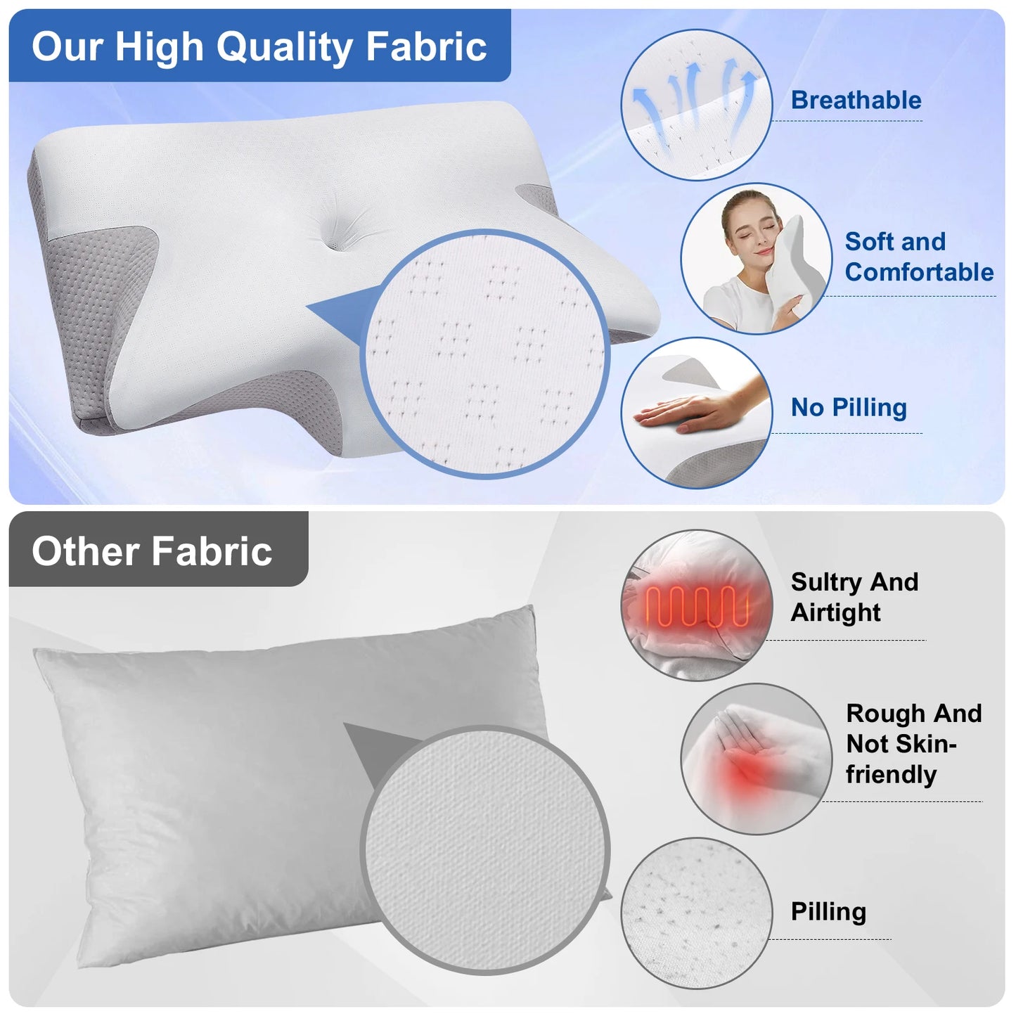 Ergonomic Memory Foam Pillow for Pain Relief - Pulatree