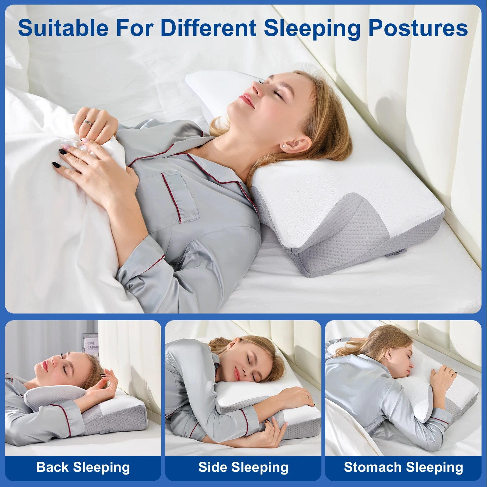 Ergonomic Memory Foam Pillow for Pain Relief - Pulatree